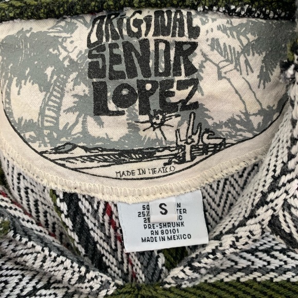 Original Senor Lopez Poncho Men’s Sz S - Picture 10 of 10